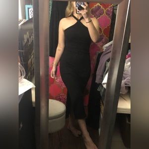 Criss cross. Halter. MIDI dress. With small leg slit. Brand new. Without tags